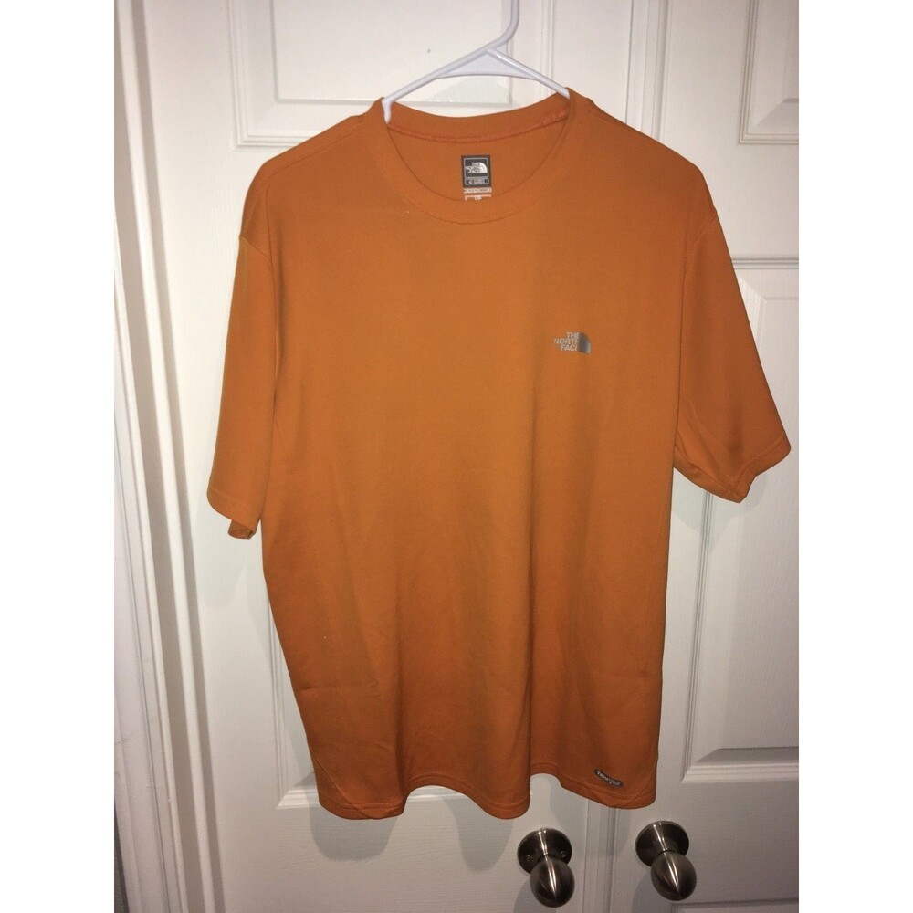 The North Face Shirt L Orange Polyester Tee Shirt Sleeve Base Layer Tee
